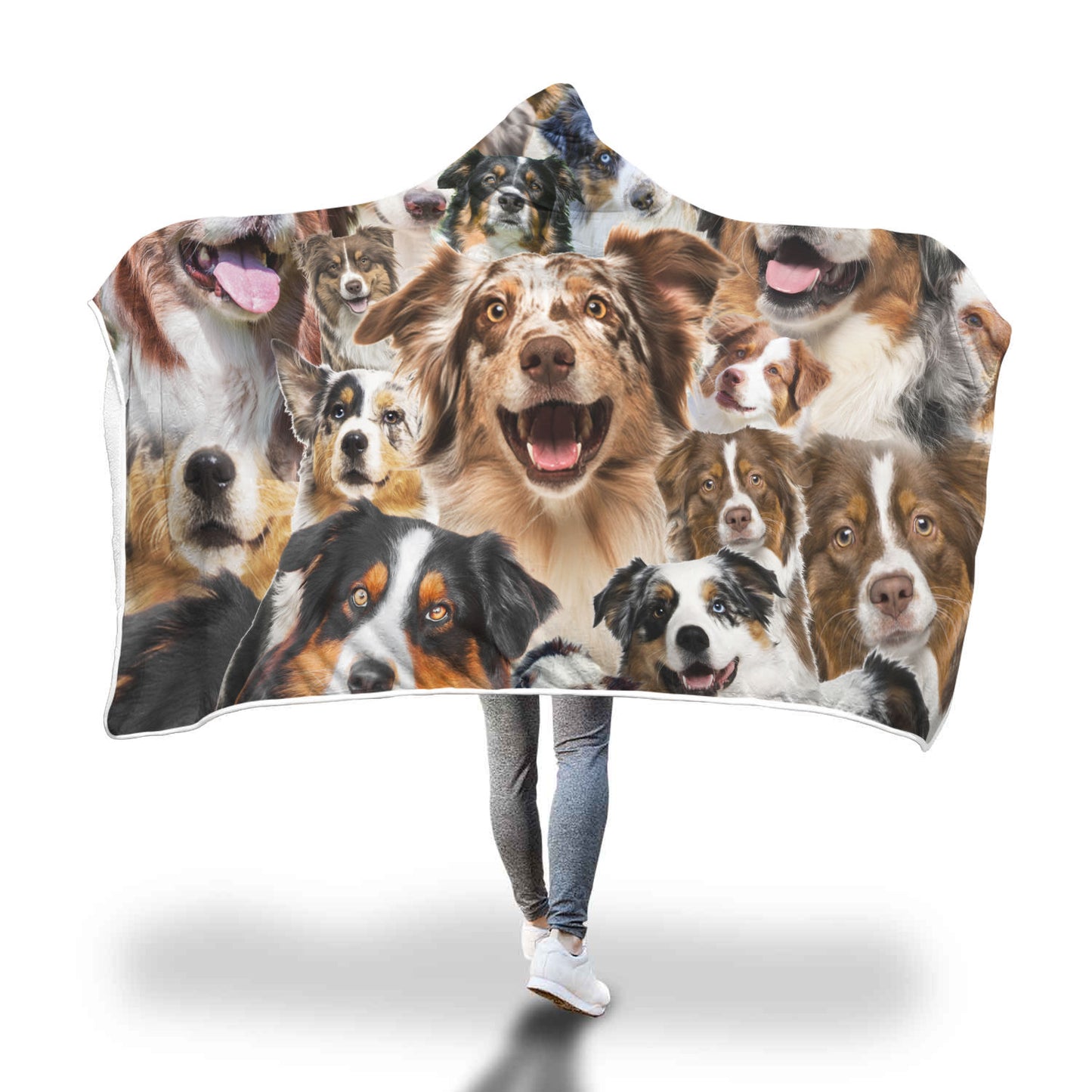 Australian Shepherd Hooded Blanket