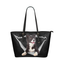 Border Collie Leather Tote Bag