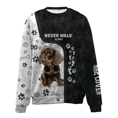 Dachshund-Never Walk Alone-Premium Sweater