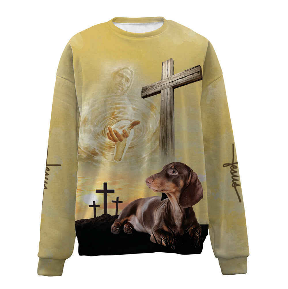 Dachshund 2-Jesus-Premium Sweater