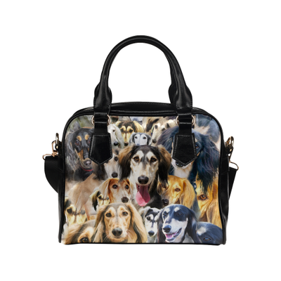 Saluki Face Shoulder Handbag