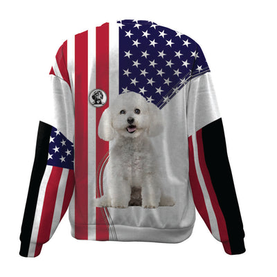Bichon Frise-USA Flag-Premium Sweater