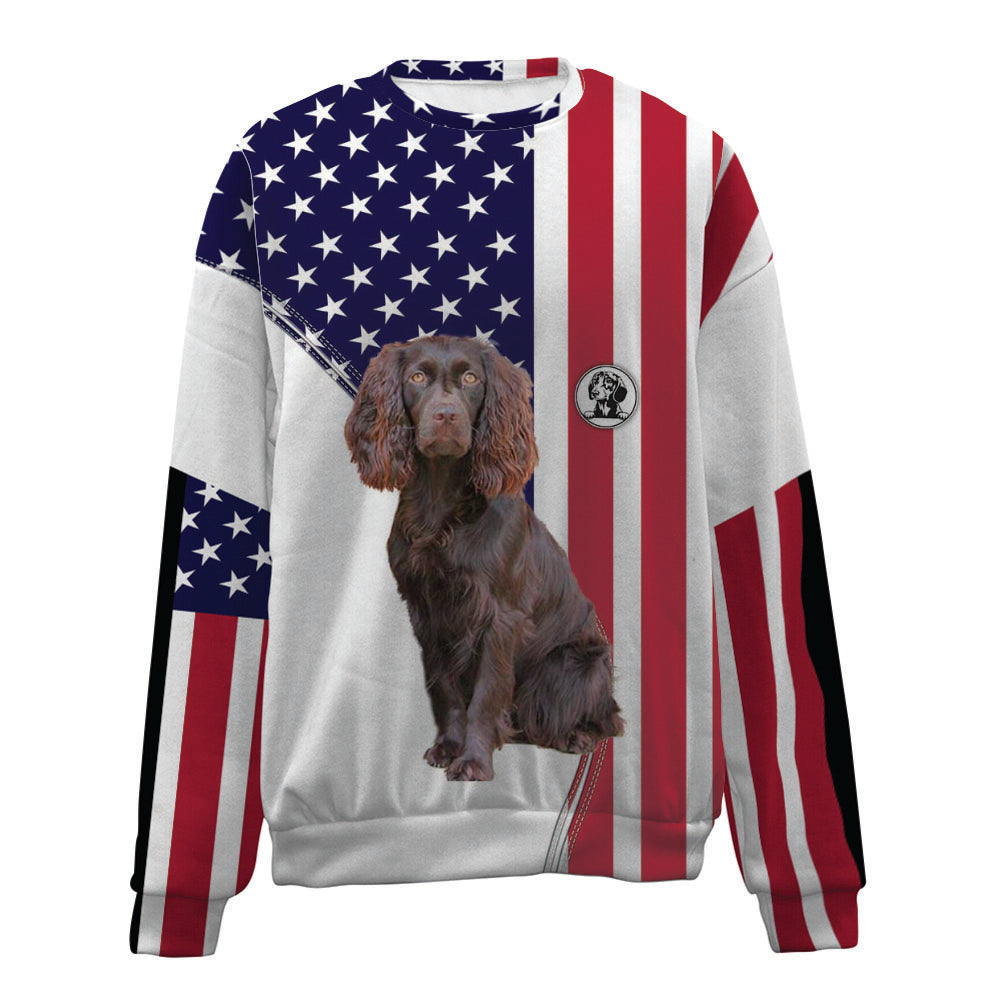 Boykin Spaniel-USA Flag-Premium Sweater