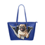 Pug Leather Tote Bag