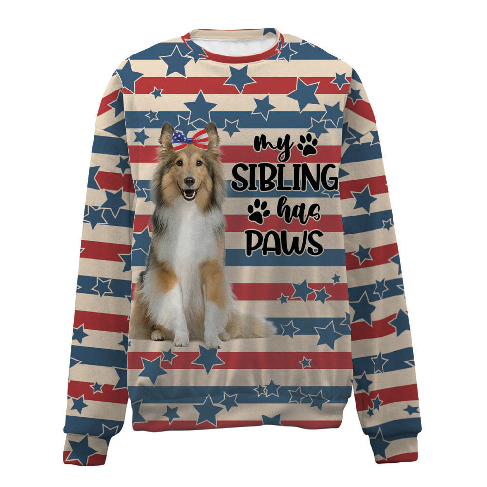 Shetland Sheepdog-American Flag-Premium Sweater