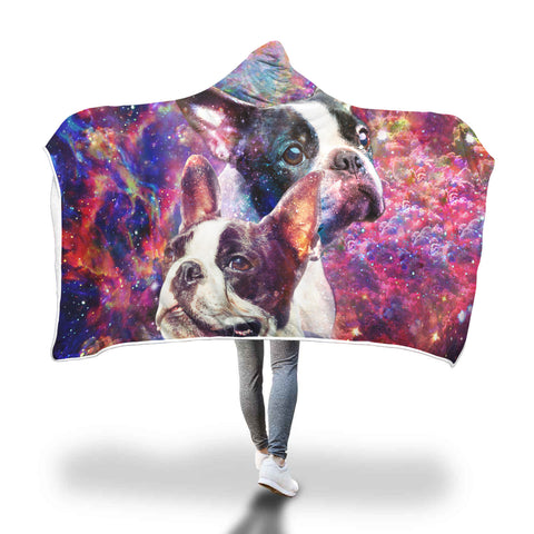 Boston Terrier Hooded Blanket
