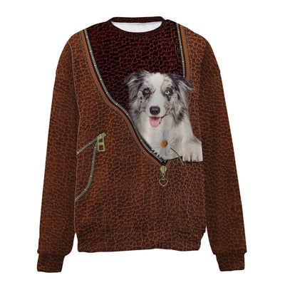 BLUE MERLE COLLIE-Zip-Premium Sweater