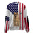 German Spitz-USA Flag-Premium Sweater