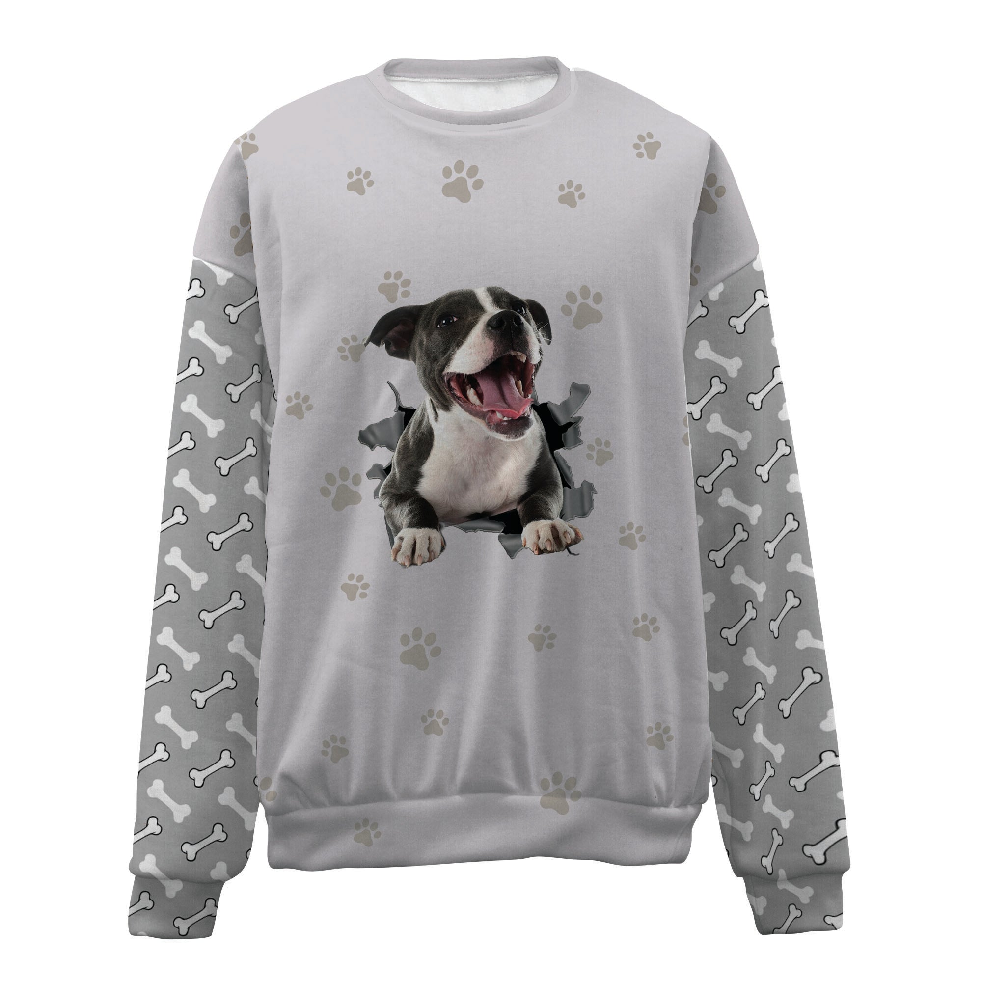 Staffordshire Bull Terrier-Paw And Pond-Premium Sweater