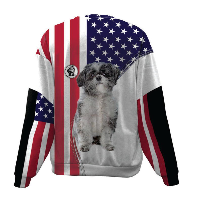 Lhasa Apso-USA Flag-Premium Sweater
