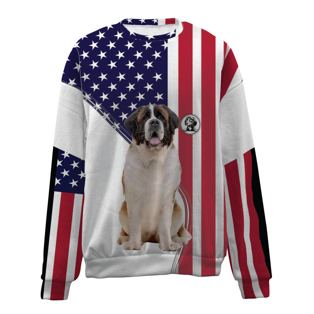 St Bernard-USA Flag-Premium Sweater