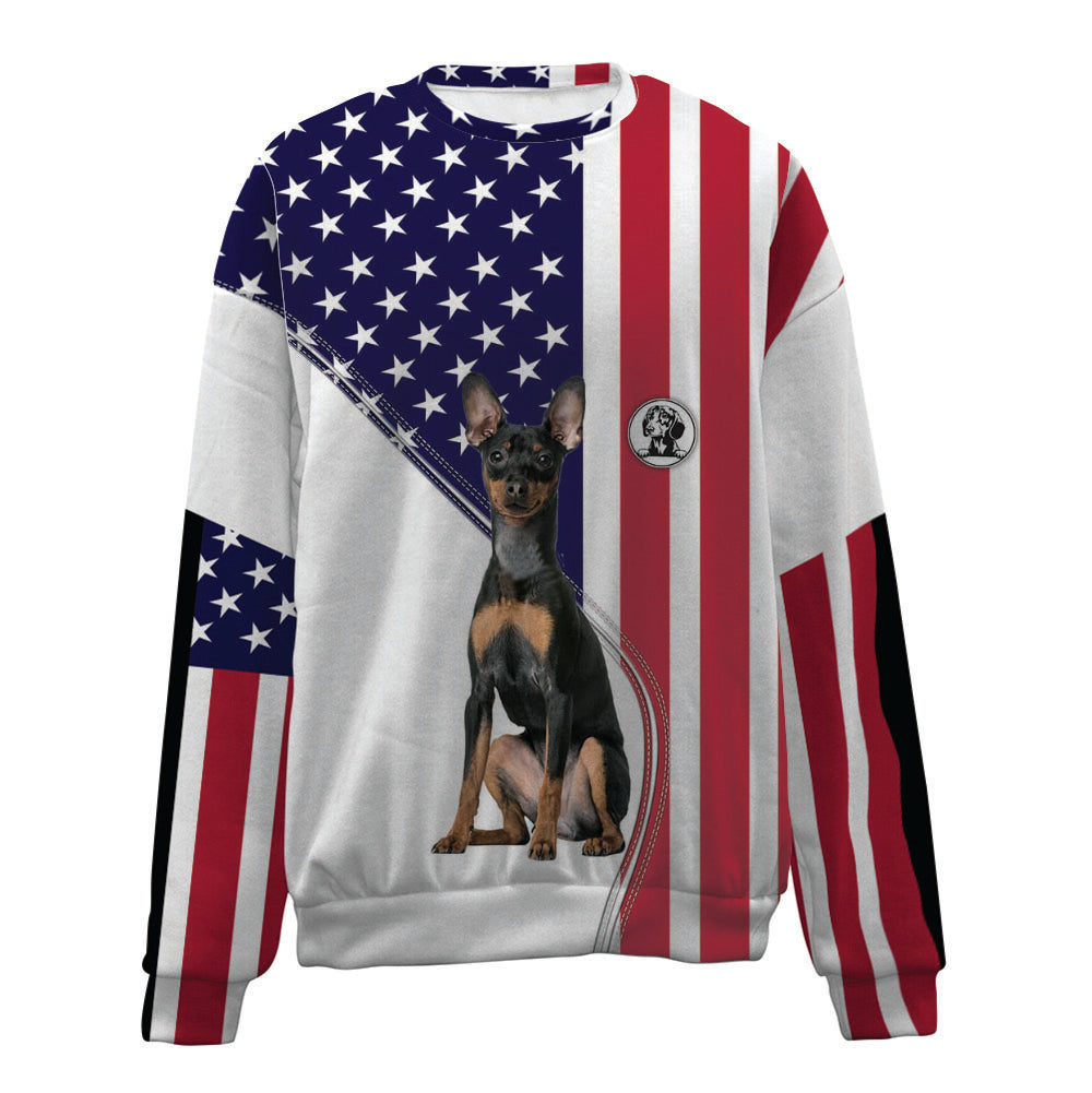 Miniature Pinscher-USA Flag-Premium Sweater