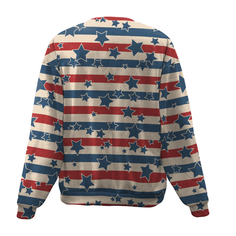 Old English Sheepdog-American Flag-Premium Sweater