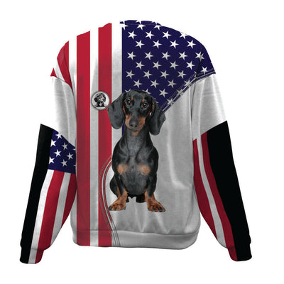 Dachshund 2-USA Flag-Premium Sweater