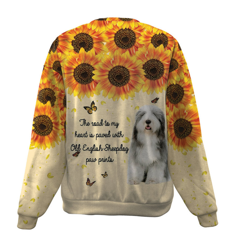 Old English Sheepdog-Flower-Premium Sweater