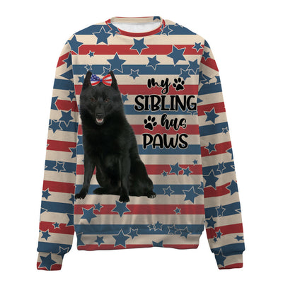 Schipperke-American Flag-Premium Sweater