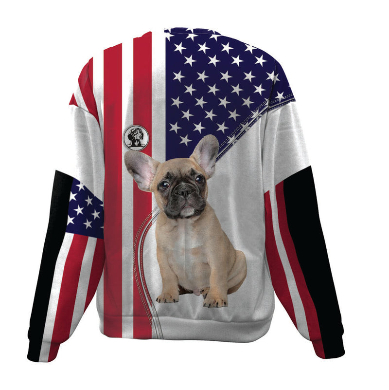 French Bulldog-USA Flag-Premium Sweater