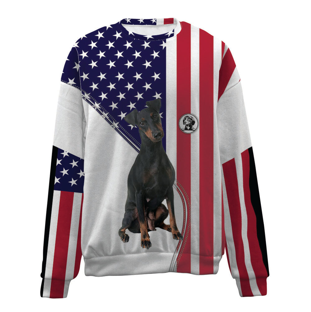 Manchester Terrier-USA Flag-Premium Sweater