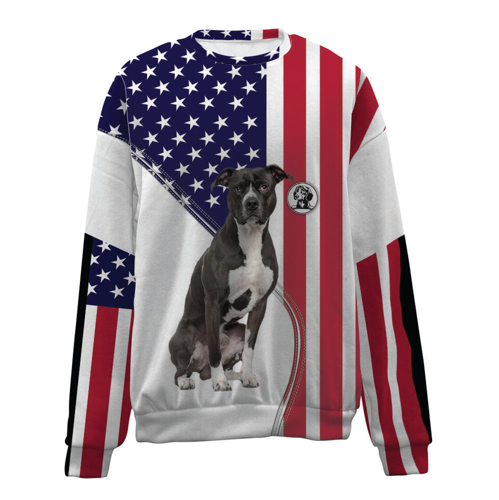 American Pit Bull Terrier-USA Flag-Premium Sweater