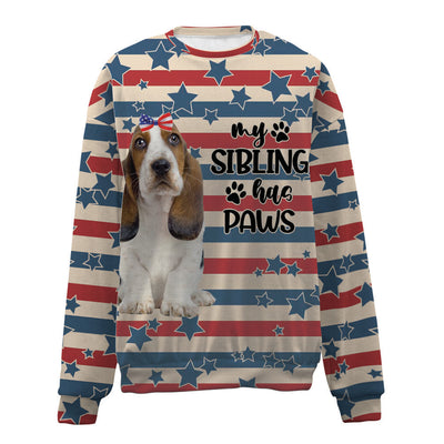 Basset Hound-American Flag-Premium Sweater
