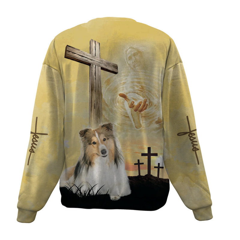 Shetland Sheepdog-Jesus-Premium Sweater