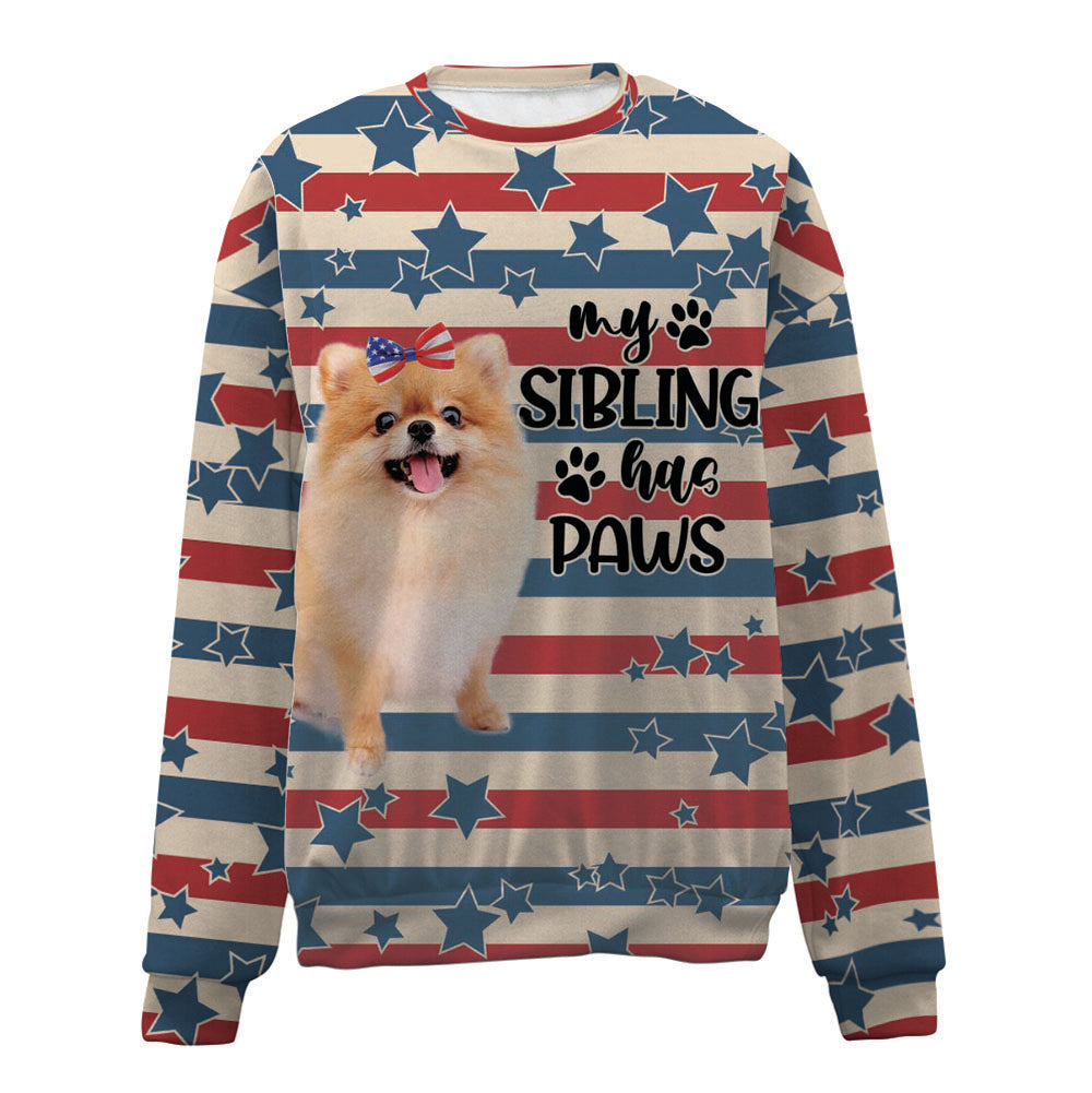 Pomeranian-American Flag-Premium Sweater