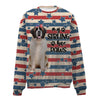 St Bernard-American Flag-Premium Sweater