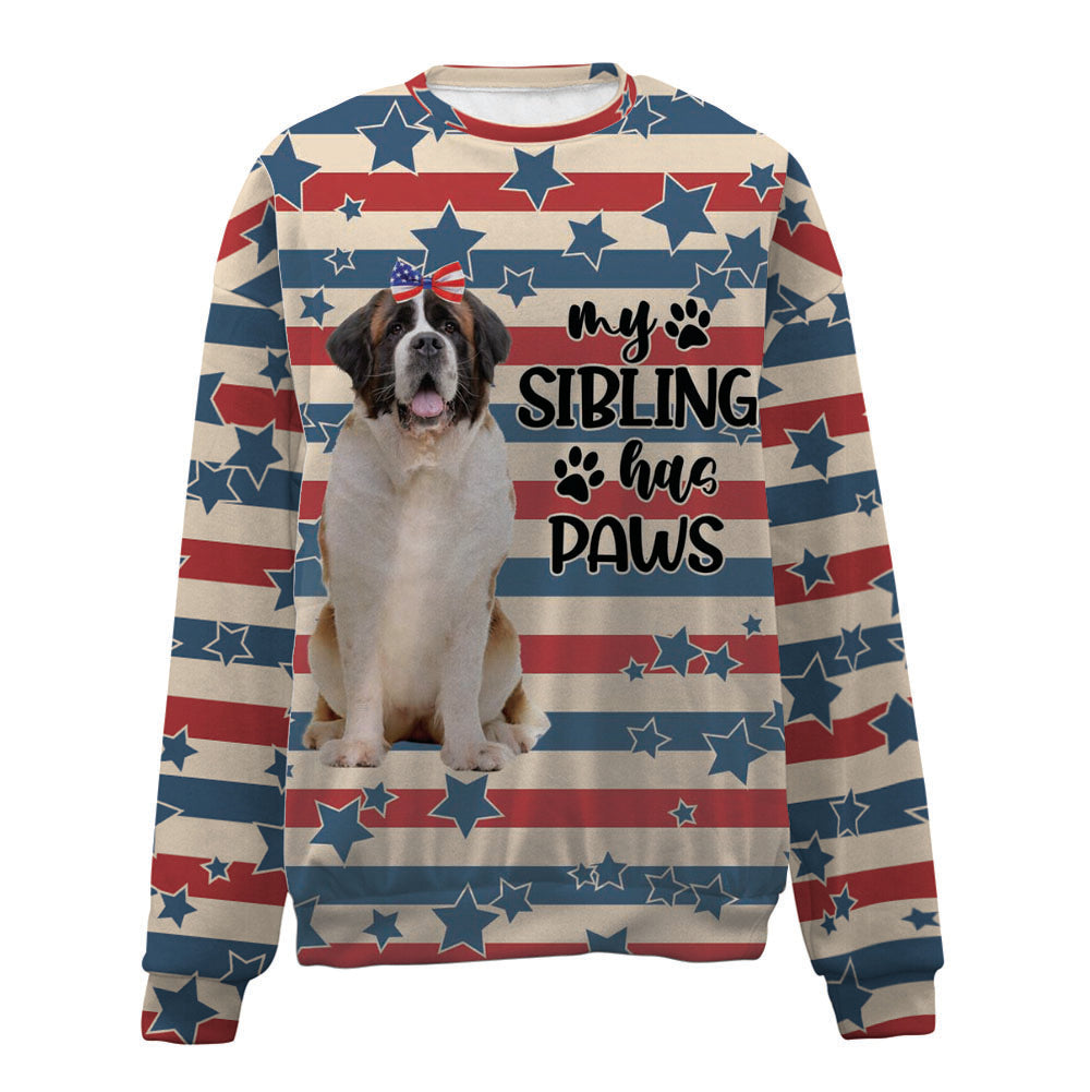 St Bernard-American Flag-Premium Sweater