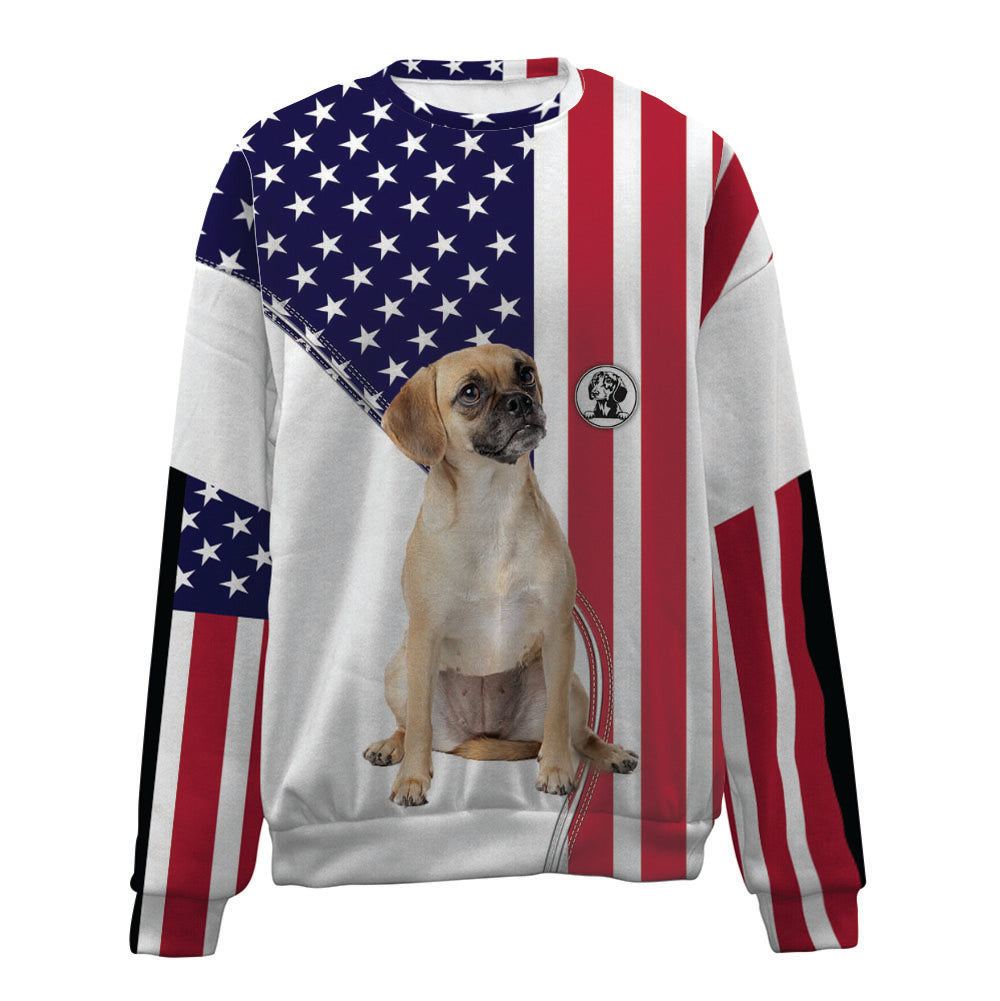 Puggle-USA Flag-Premium Sweater