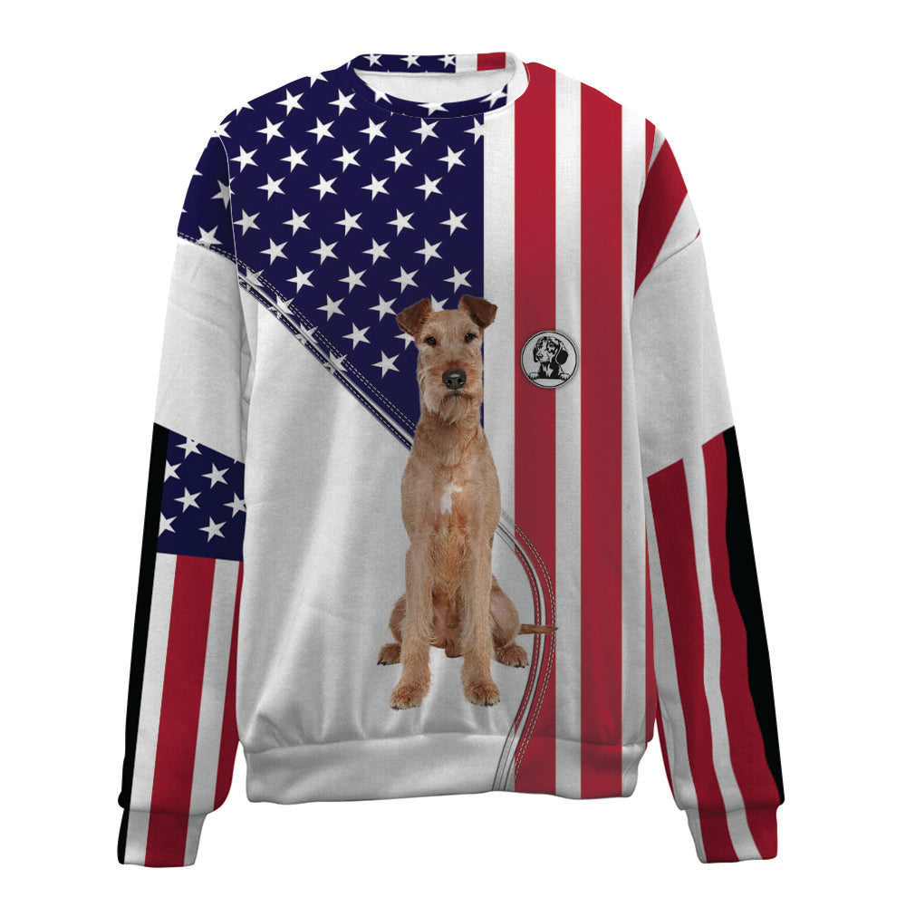 Irish Terrier-USA Flag-Premium Sweater