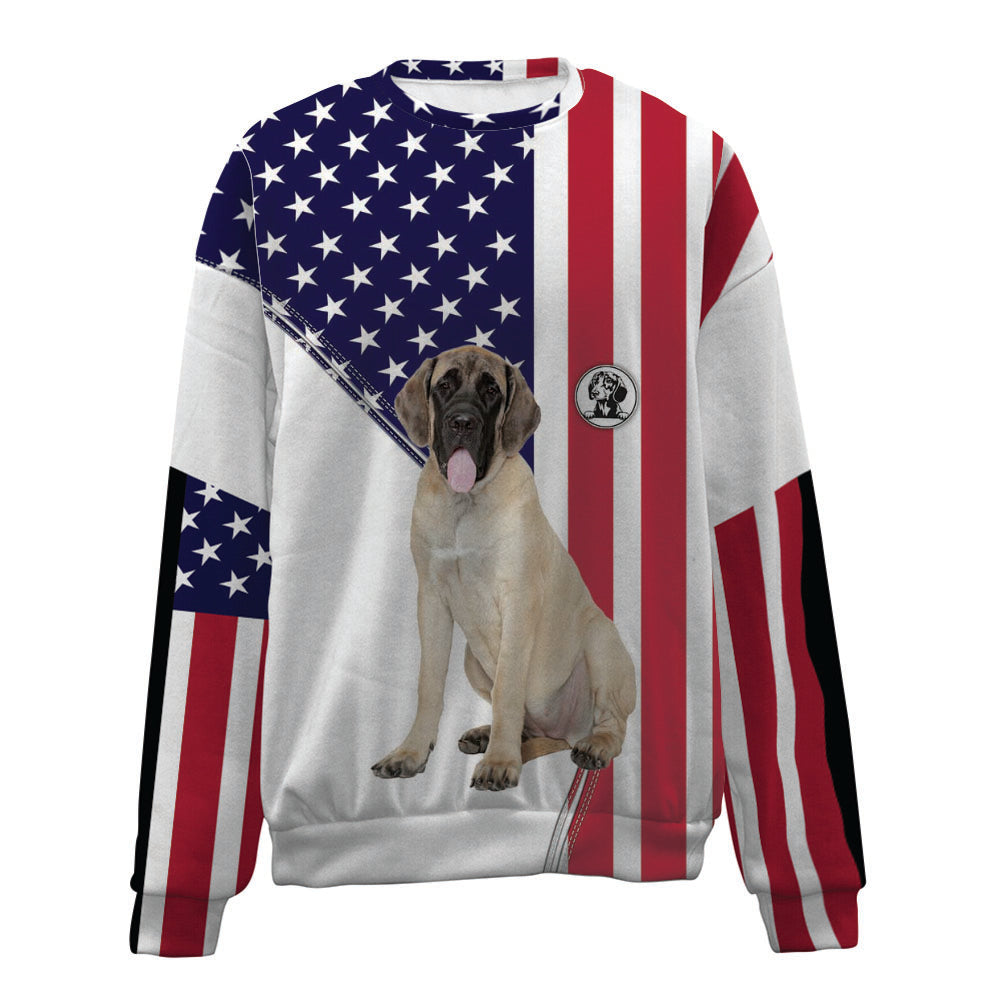 English Mastiff-USA Flag-Premium Sweater