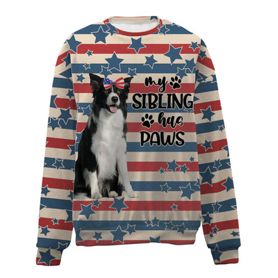 Border Collie-American Flag-Premium Sweater