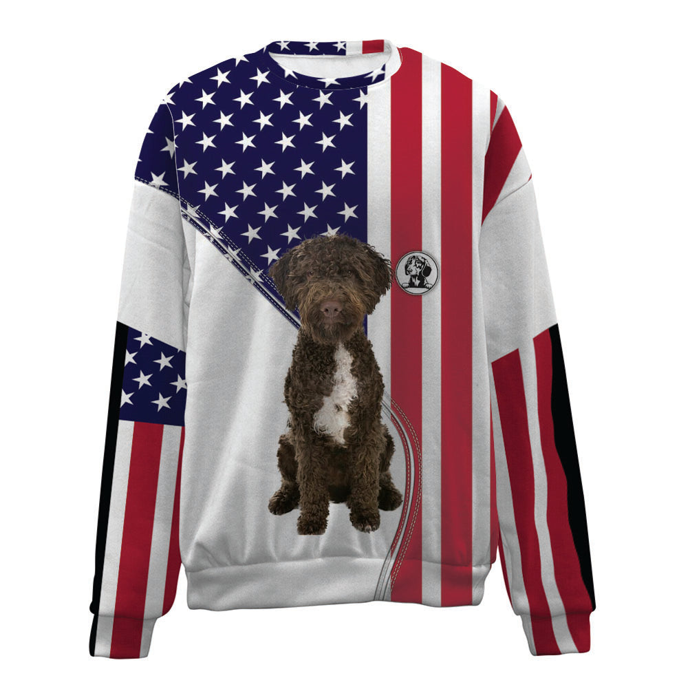 Lagotto Romagnolo-USA Flag-Premium Sweater