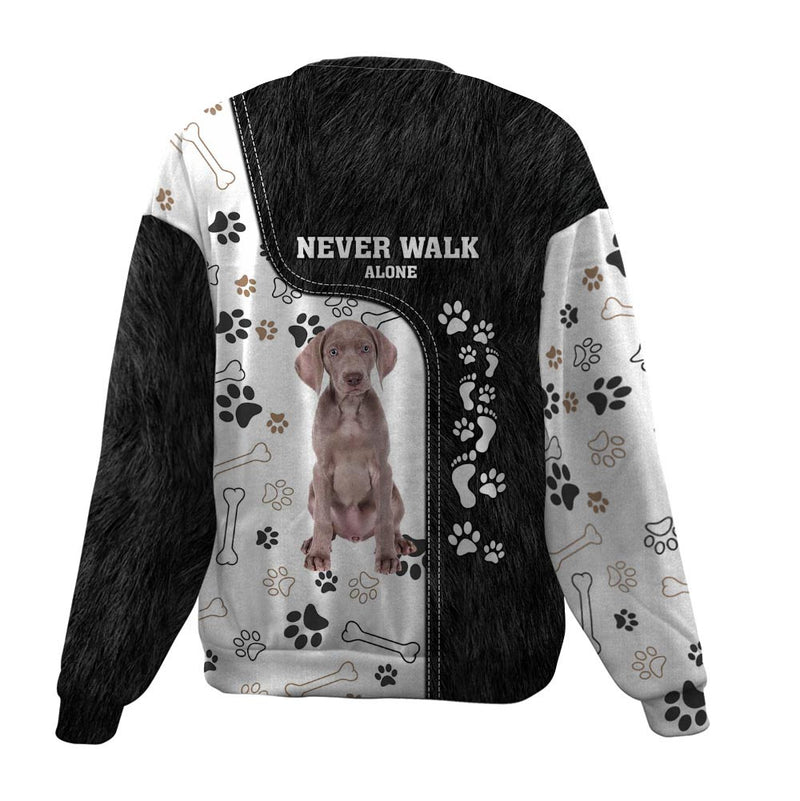 Weimaraner-Never Walk Alone-Premium Sweater
