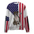 Staffordshire Bull Terrier-USA Flag-Premium Sweater