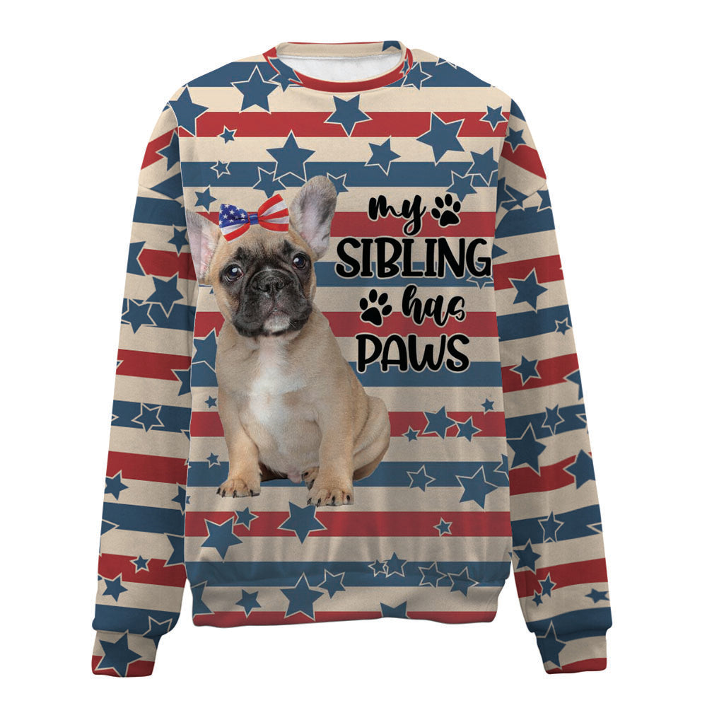 French Bulldog-American Flag-Premium Sweater