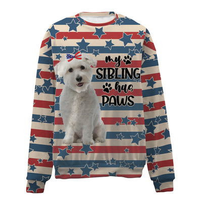 Coton De Tulear-American Flag-Premium Sweater