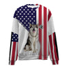 Alaskan Malamute-USA Flag-Premium Sweater