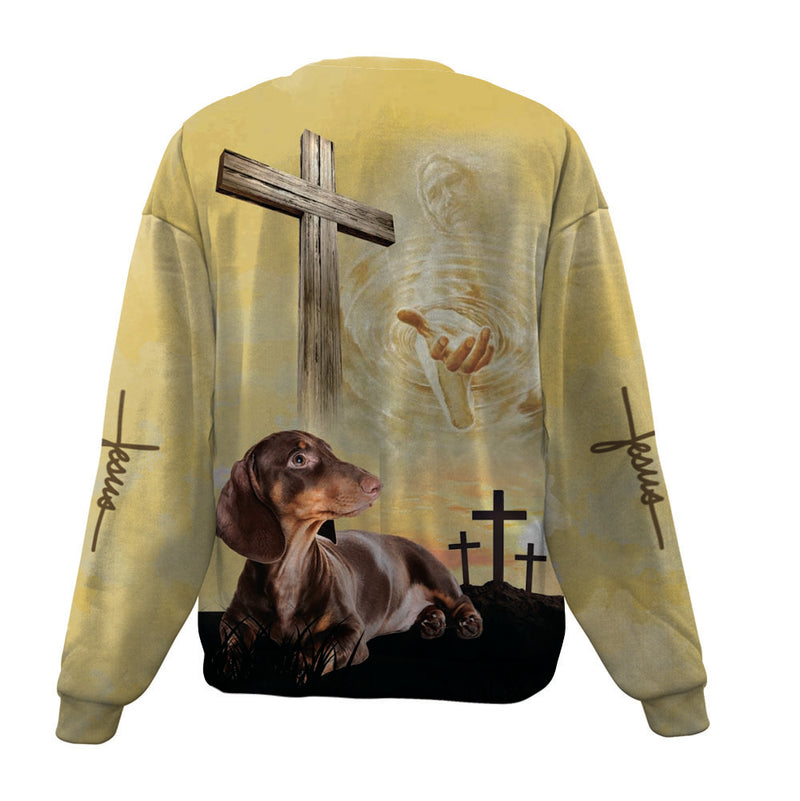 Dachshund 2-Jesus-Premium Sweater