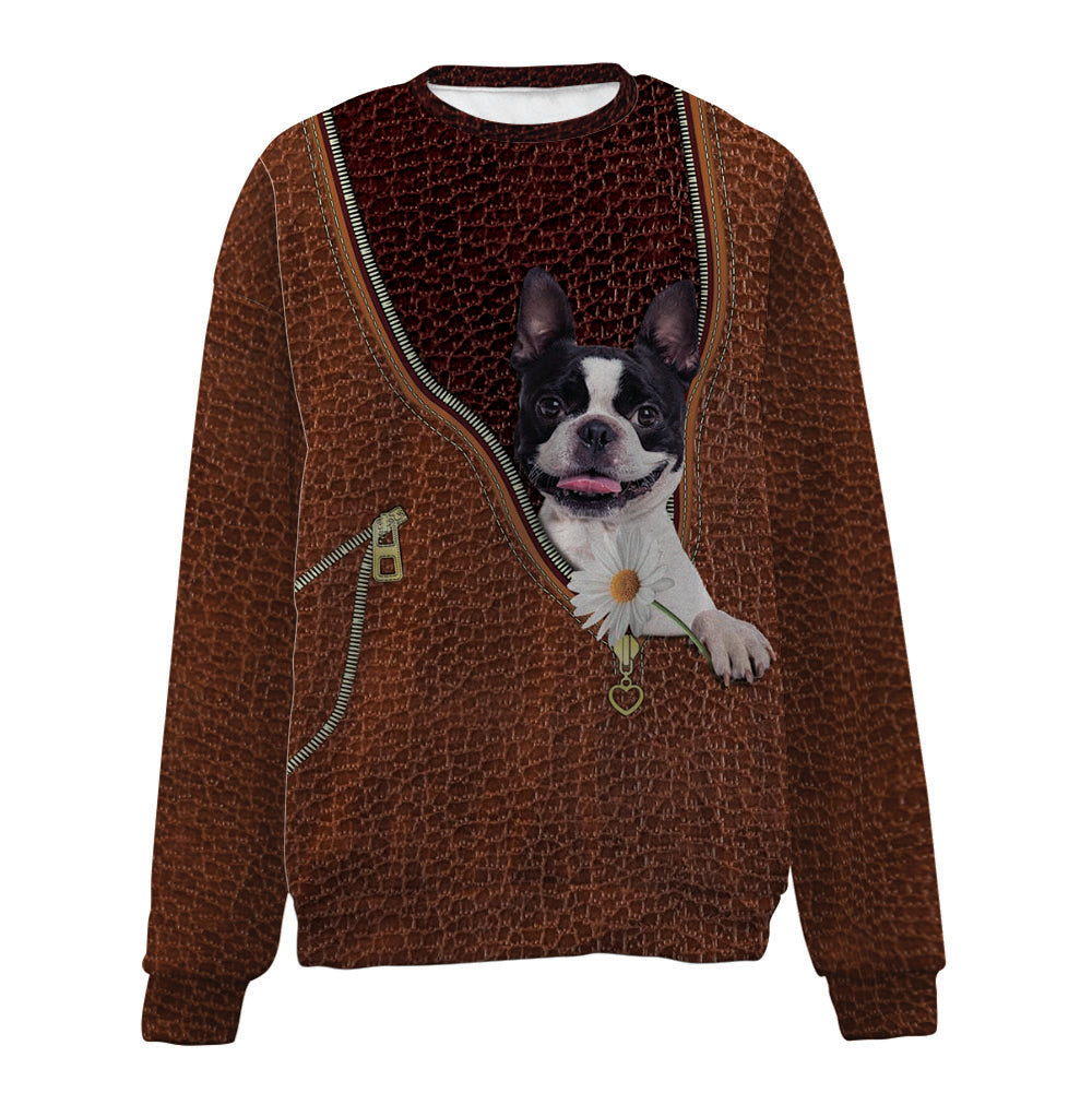 BOSTON TERRIER-Zip-Premium Sweater