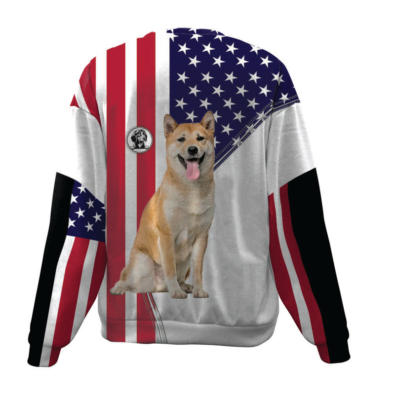 Shiba Inu-USA Flag-Premium Sweater