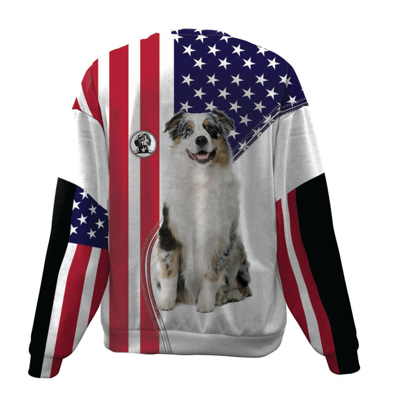 Australian Shepherd-USA Flag-Premium Sweater