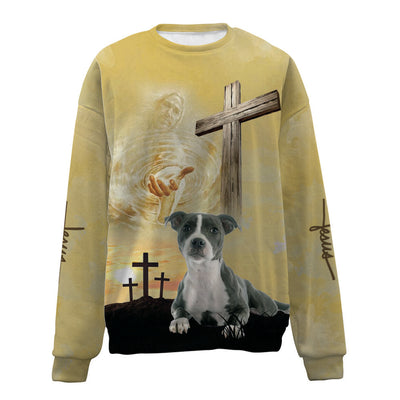 Staffordshire Bull Terrier-Jesus-Premium Sweater