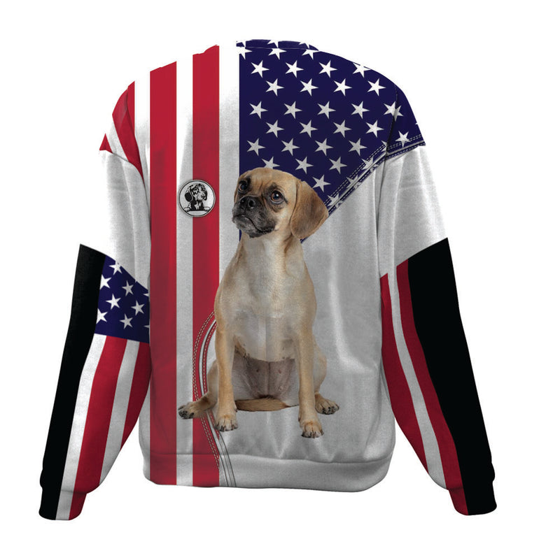 Puggle-USA Flag-Premium Sweater