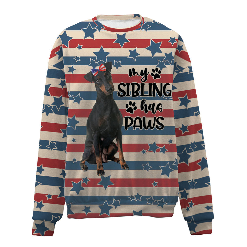 Manchester Terrier-American Flag-Premium Sweater