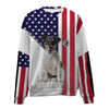 Jack Russell Terrier-USA Flag-Premium Sweater