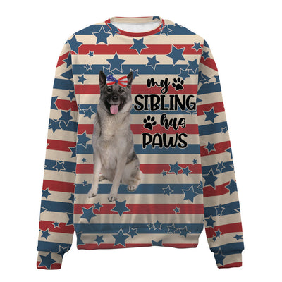 Norwegian Elkhound-American Flag-Premium Sweater