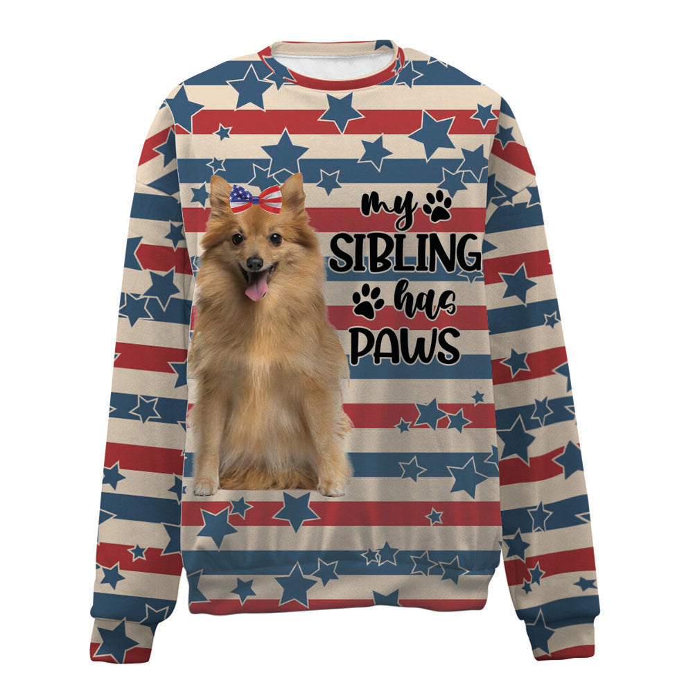 German Spitz-American Flag-Premium Sweater