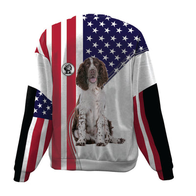 English Springer Spaniel-USA Flag-Premium Sweater