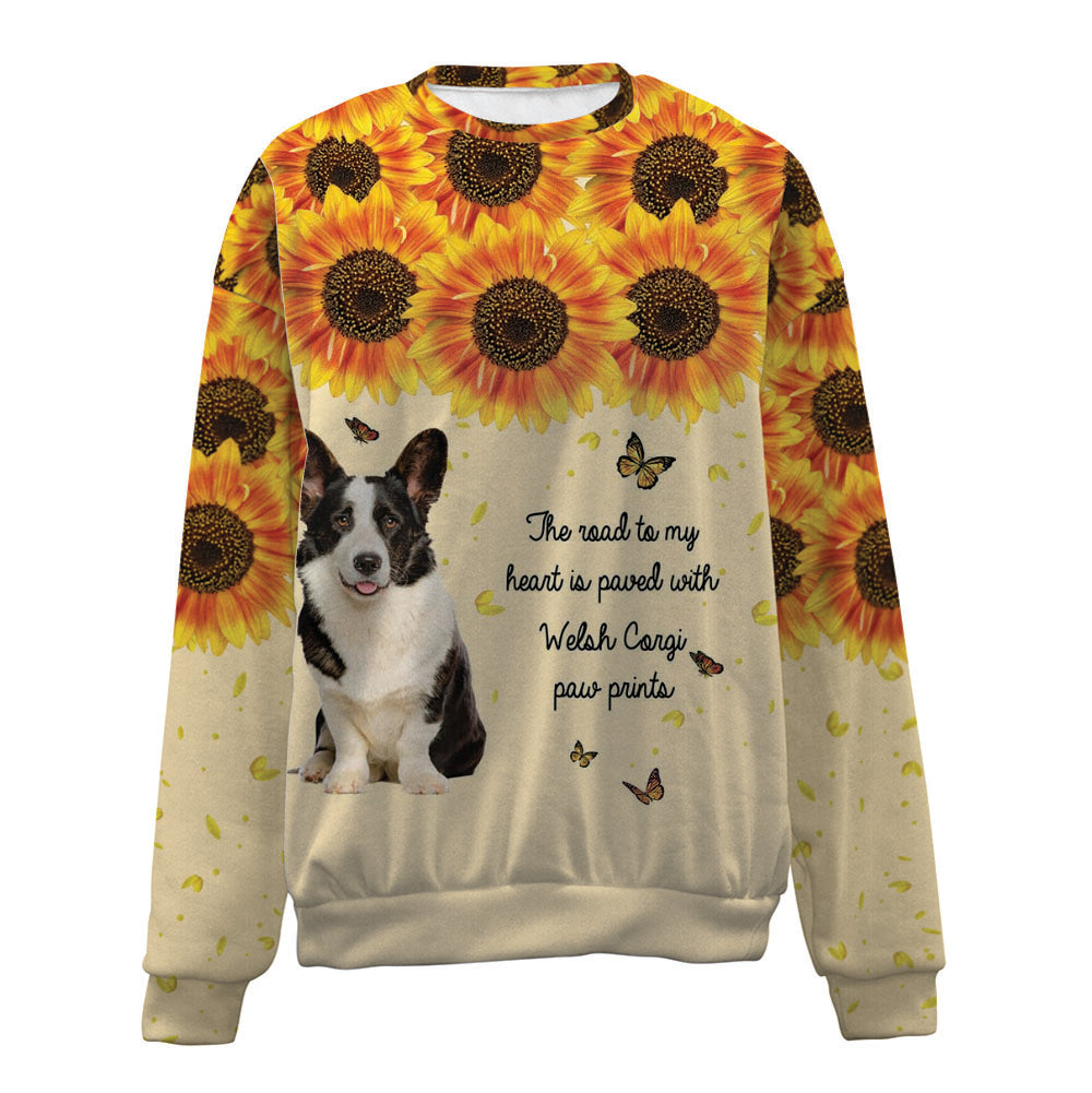 Welsh Corgi-Flower-Premium Sweater